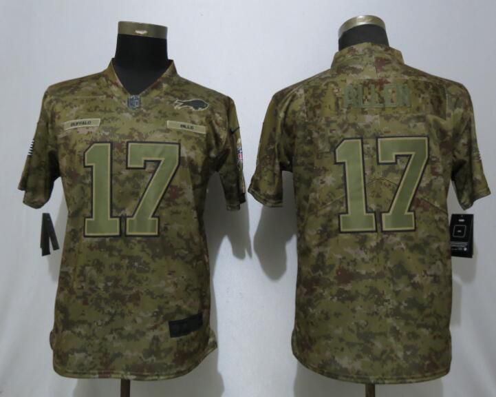 Women Buffalo Bills #17 Allen Nike Camo Salute to Service Limited Jersey->women nfl jersey->Women Jersey